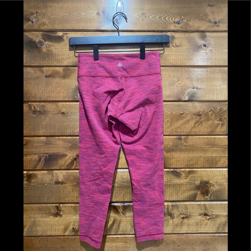 Lululemon Red Space Dye Wunder Under Crop Legging - image 4